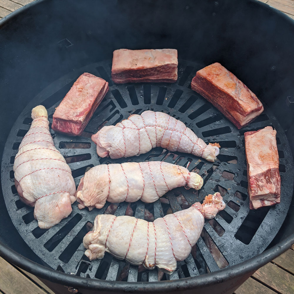 Smoking chicken galantine