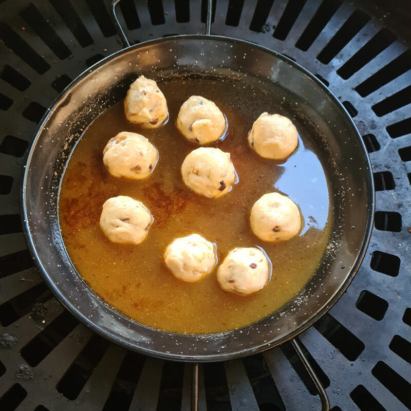 Ugly Drum Smoker UDS Sticky Date Dumplings